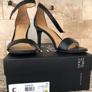 Naturalizer “Leah” black stiletto heel sandals